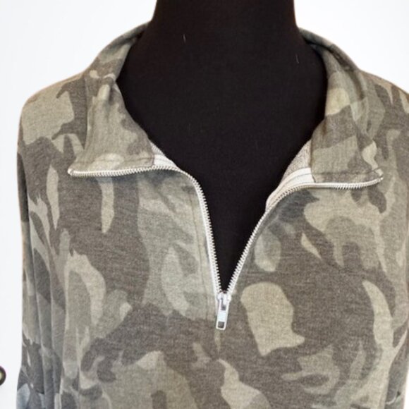 Camo Print Pullover Zip Sweatshirt 8238 - Picture 5 of 10